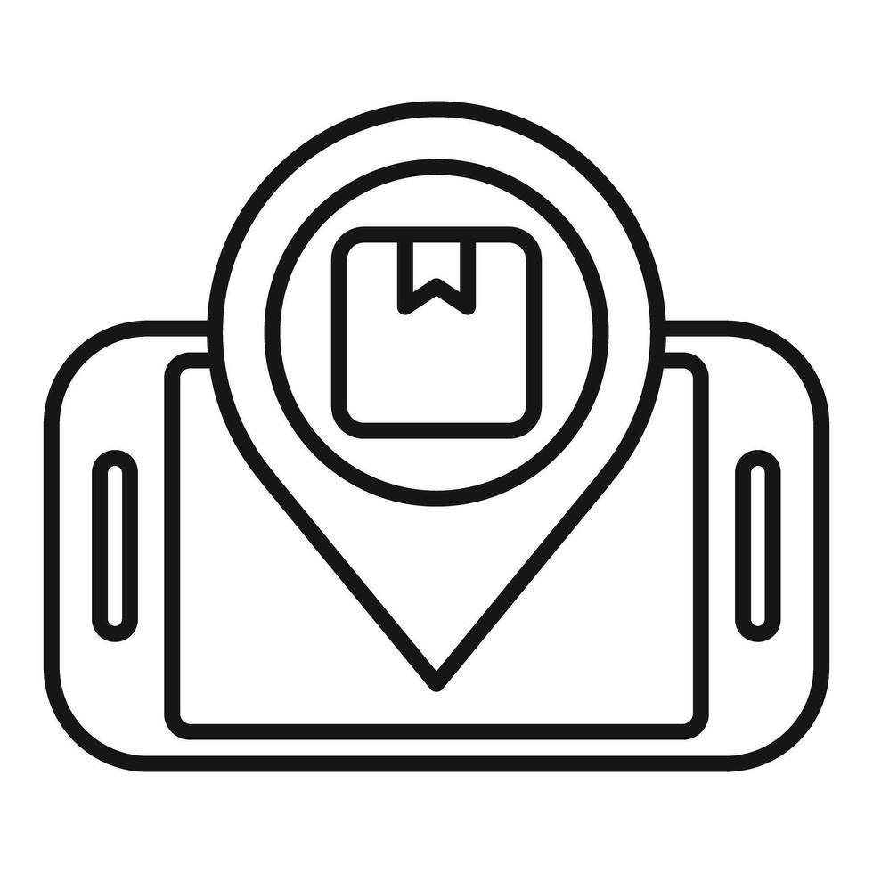 Parcel tracking app showing location on smartphone vector