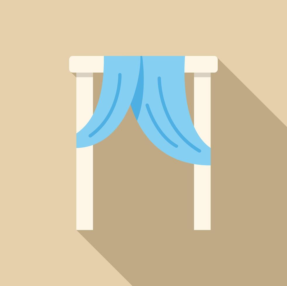 Wedding arch decorated with light blue cloth for outdoor ceremony vector