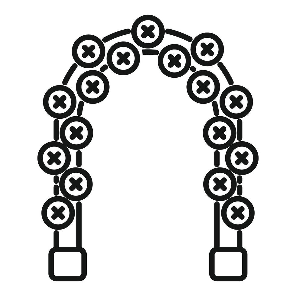 Arch made of buttons forming a festive decoration vector