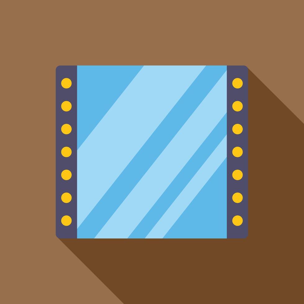 Dressing room mirror with light bulbs reflecting light blue surface vector