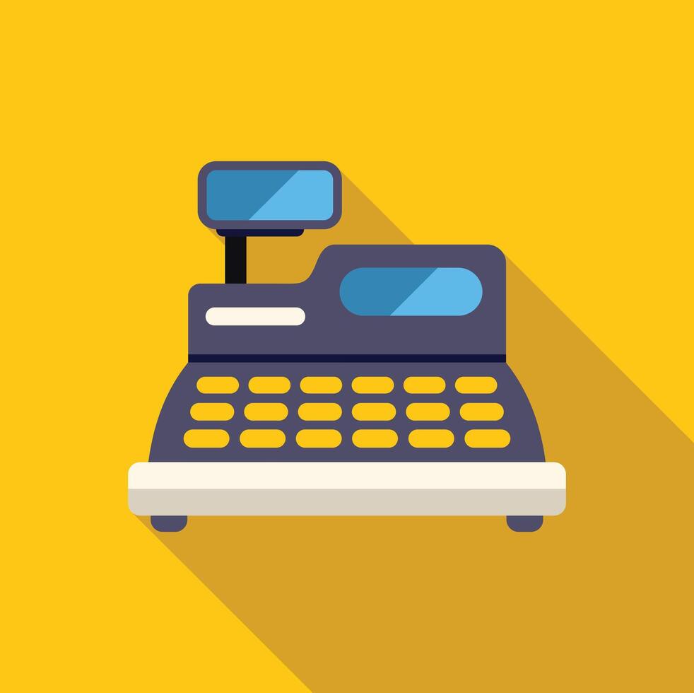 Cash register representing commerce and modern point of sale system vector
