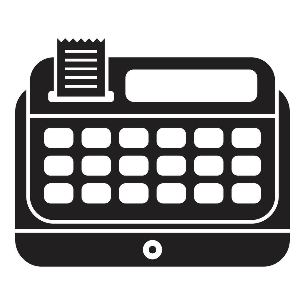 Pos terminal printing receipt, retail payment system icon vector