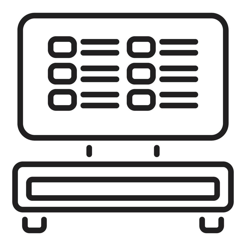 Computer processing data showing analytics and statistics vector