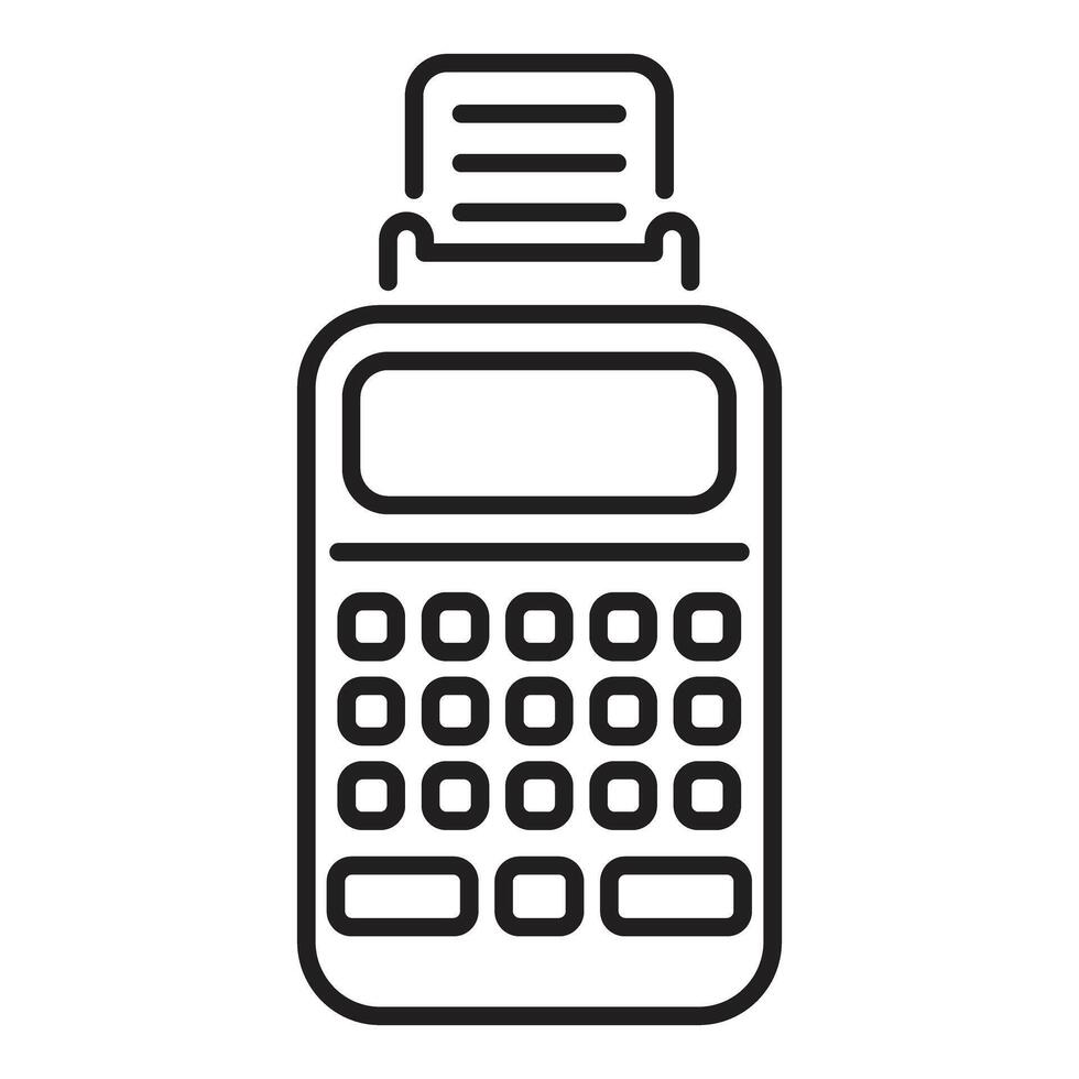 Pos terminal printing a receipt, confirming a purchase or payment vector