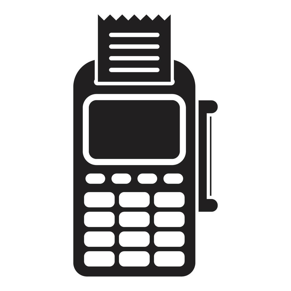 Dataphone printing receipt using wireless connection for payment vector