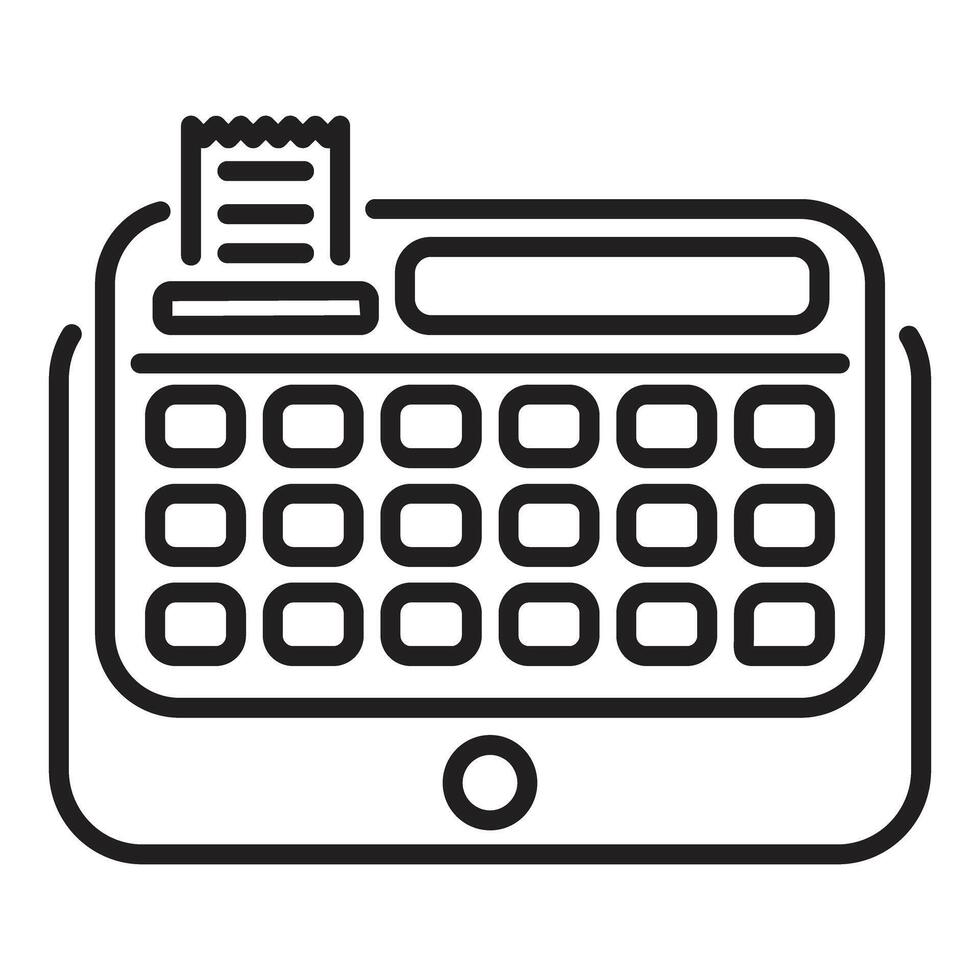 Payment terminal printing receipt icon showing mobile transaction vector