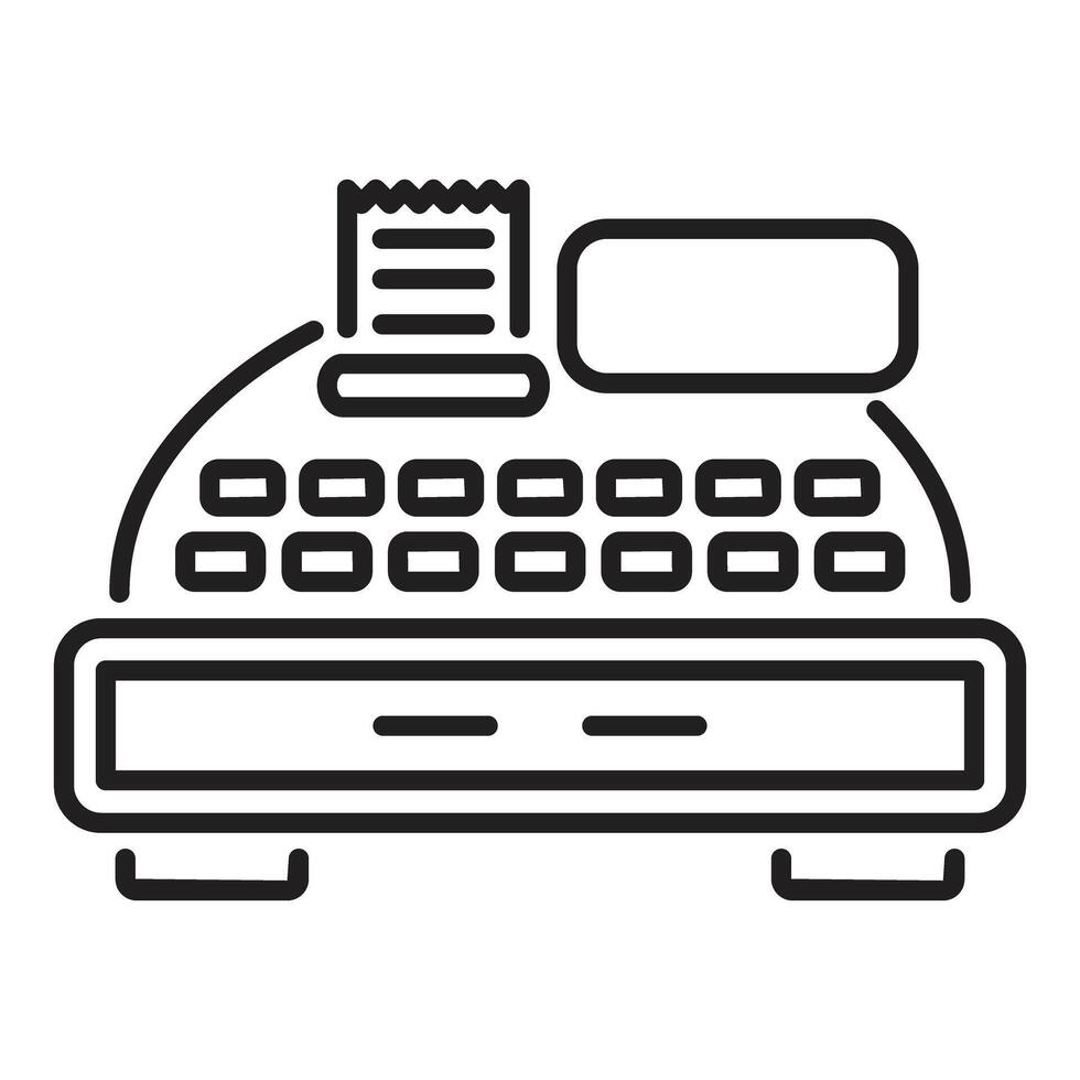 Cash register machine printing receipt icon showing retail payment vector