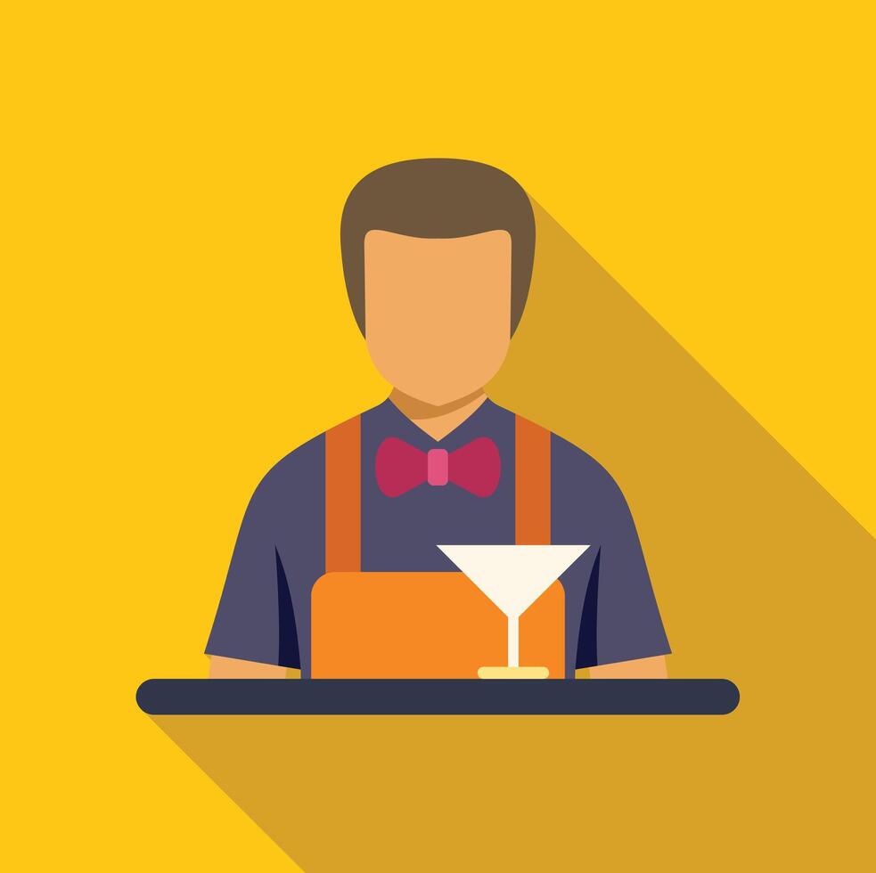 Bartender preparing cocktail behind bar counter vector