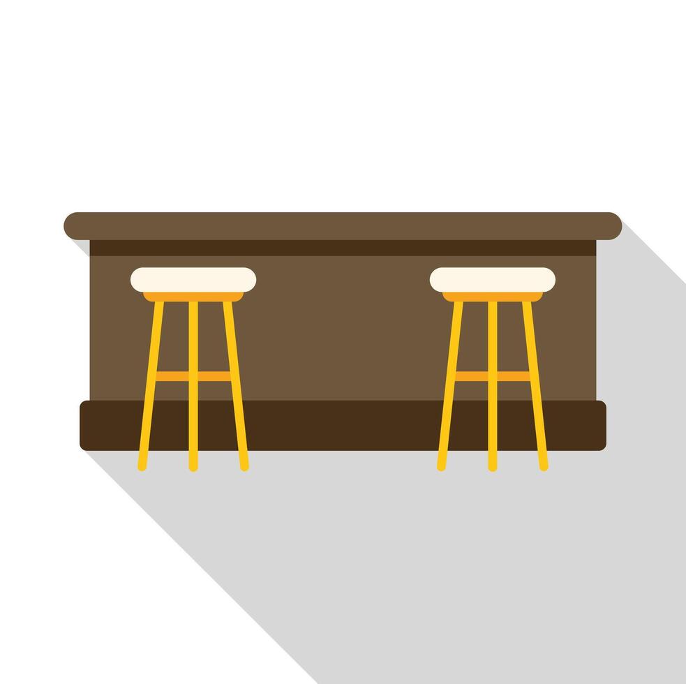 Bar counter with two stools showing relaxing atmosphere vector