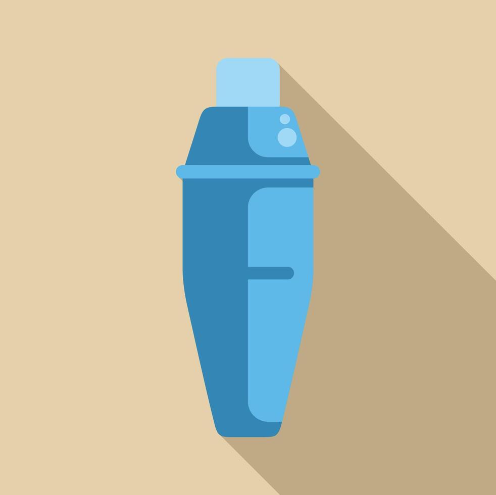 Blue cocktail shaker with lid and measurement lines for mixing drinks vector