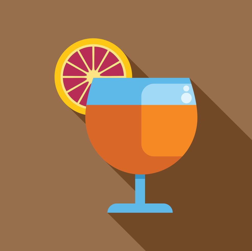 Refreshing cocktail with a slice of citrus fruit, perfect for summer vector