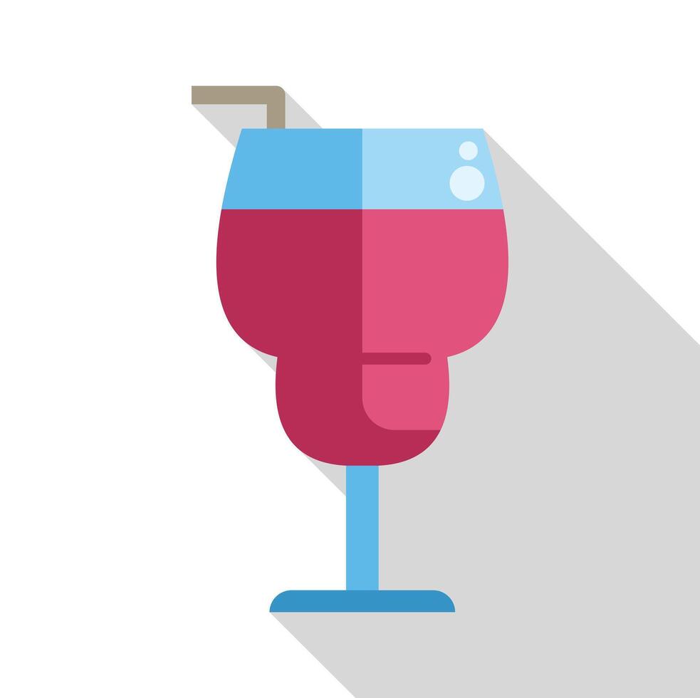 Refreshing pink cocktail with straw in elegant glassware enjoying summer vibes vector
