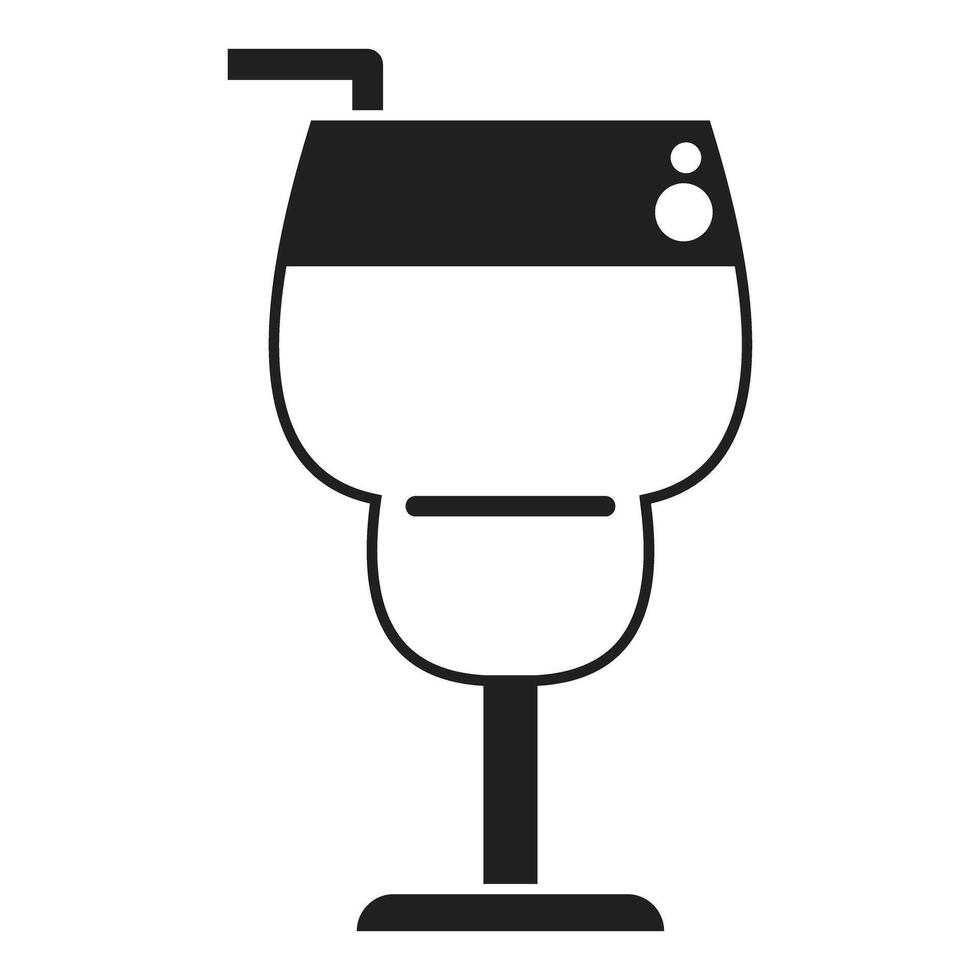 Glass with alcoholic cocktail and straw representing partying lifestyle vector