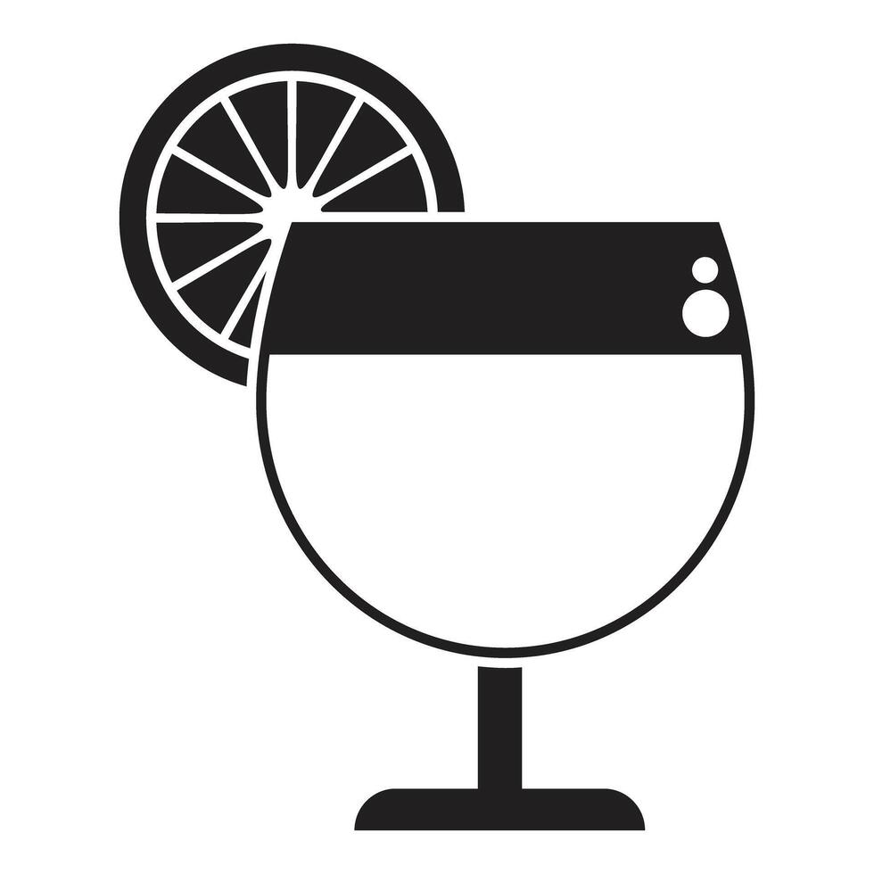 Cocktail glass with orange slice showing a refreshing drink vector