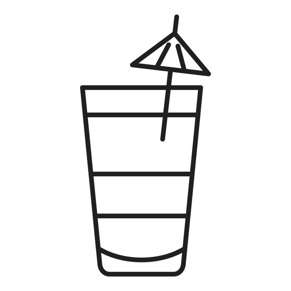 Refreshing tropical cocktail with umbrella in a tall glass vector