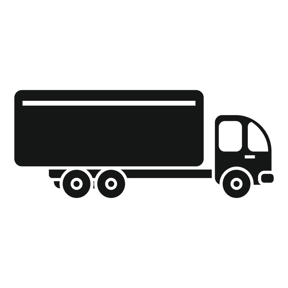 Delivery truck transporting goods across country on highway vector