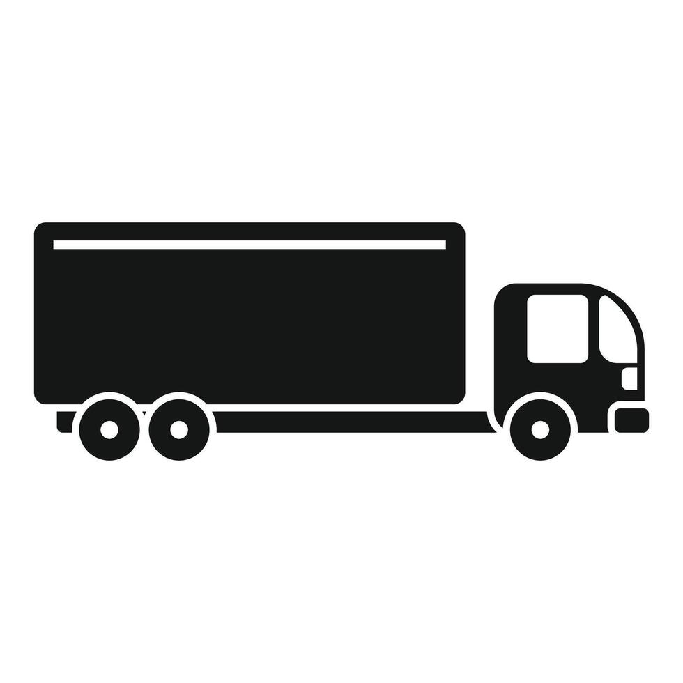 Truck delivering goods across country on highway vector