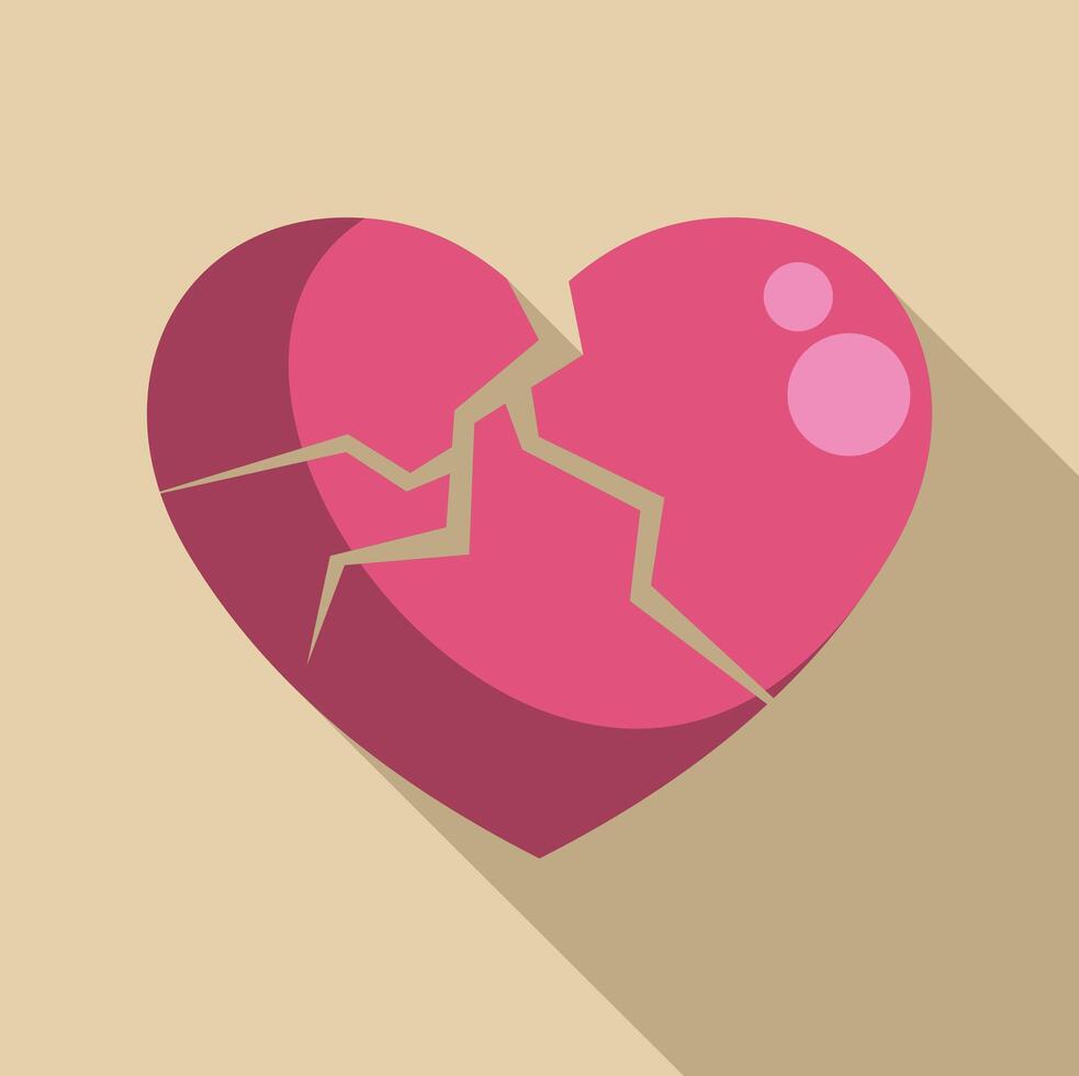 Broken heart representing sadness and unrequited love vector