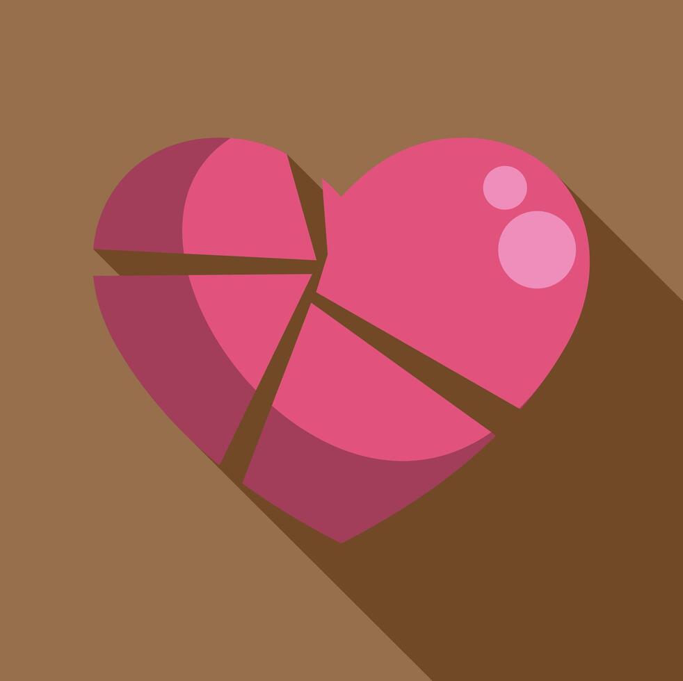Heart shaped pie chart representing market share, love, or feelings vector