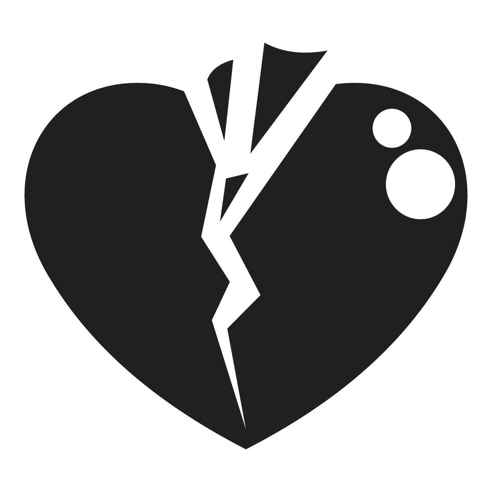Broken heart split in two signifying lost love and sadness vector