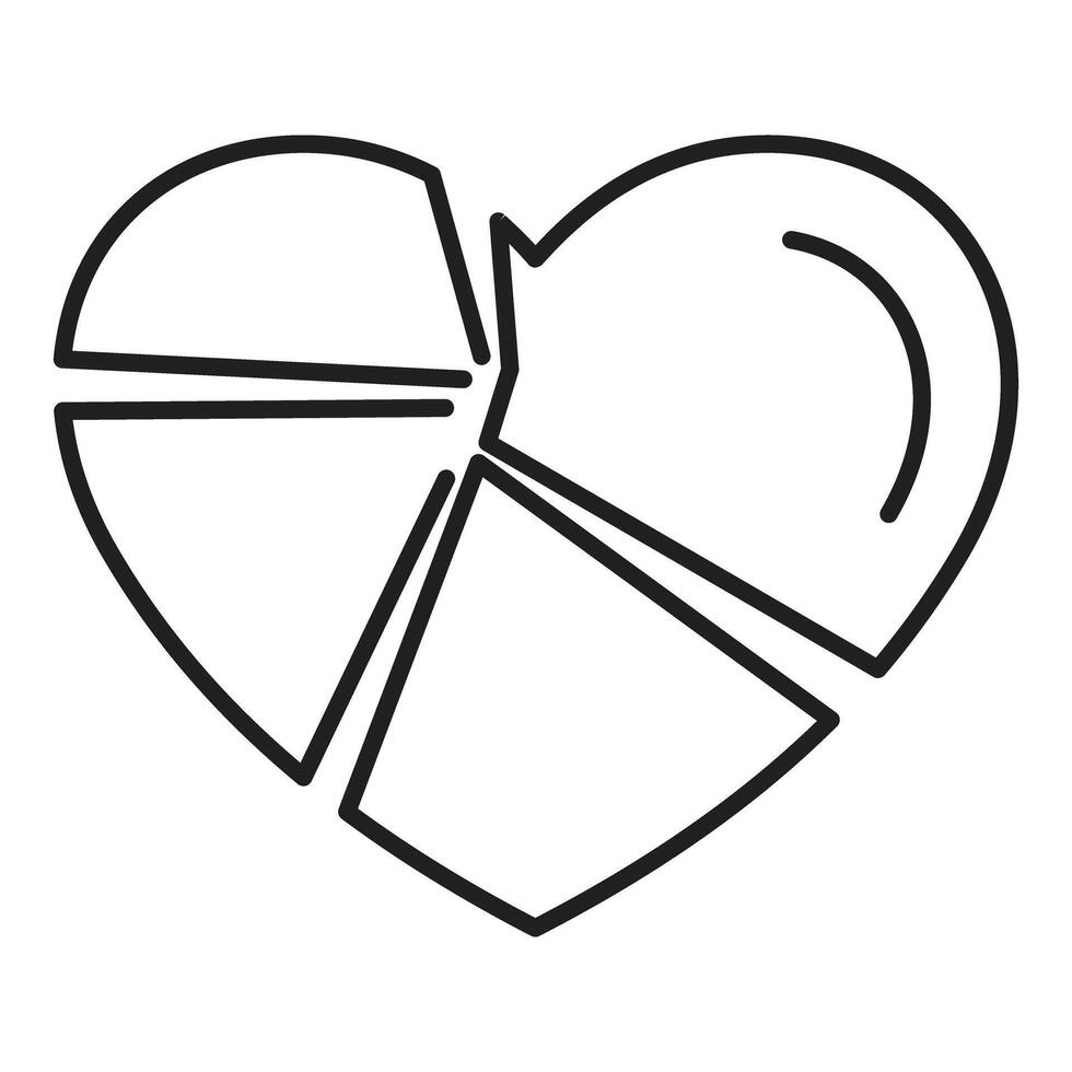 Heart shaped pie chart representing love for data analysis vector