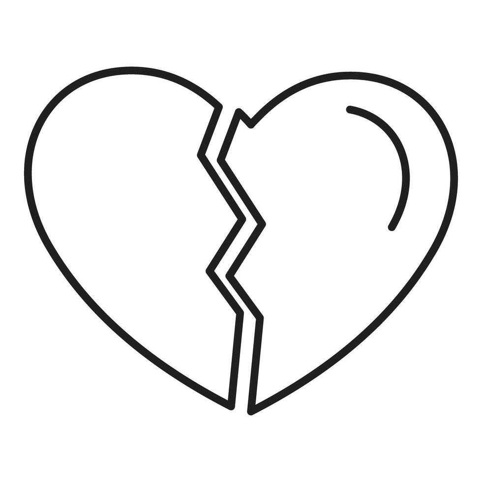 Broken heart showing breakup and sadness concept vector