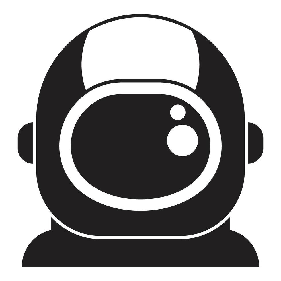 Astronaut helmet exploring space, black and white icon symbolizing cosmic travel vector