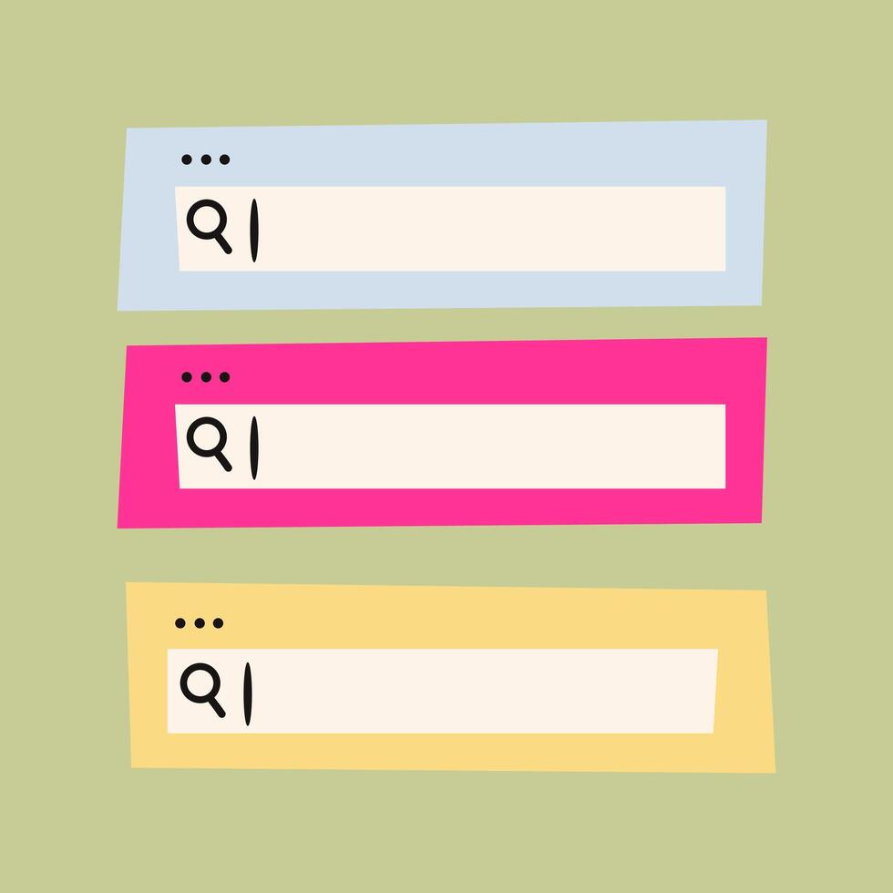 Cute colorful Internet search bar. Information search system. Browser button for website and UI design. illustration vector