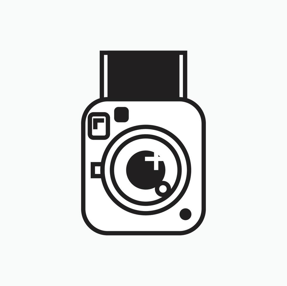 camera flat style icon illustration - flat silhouette style vector