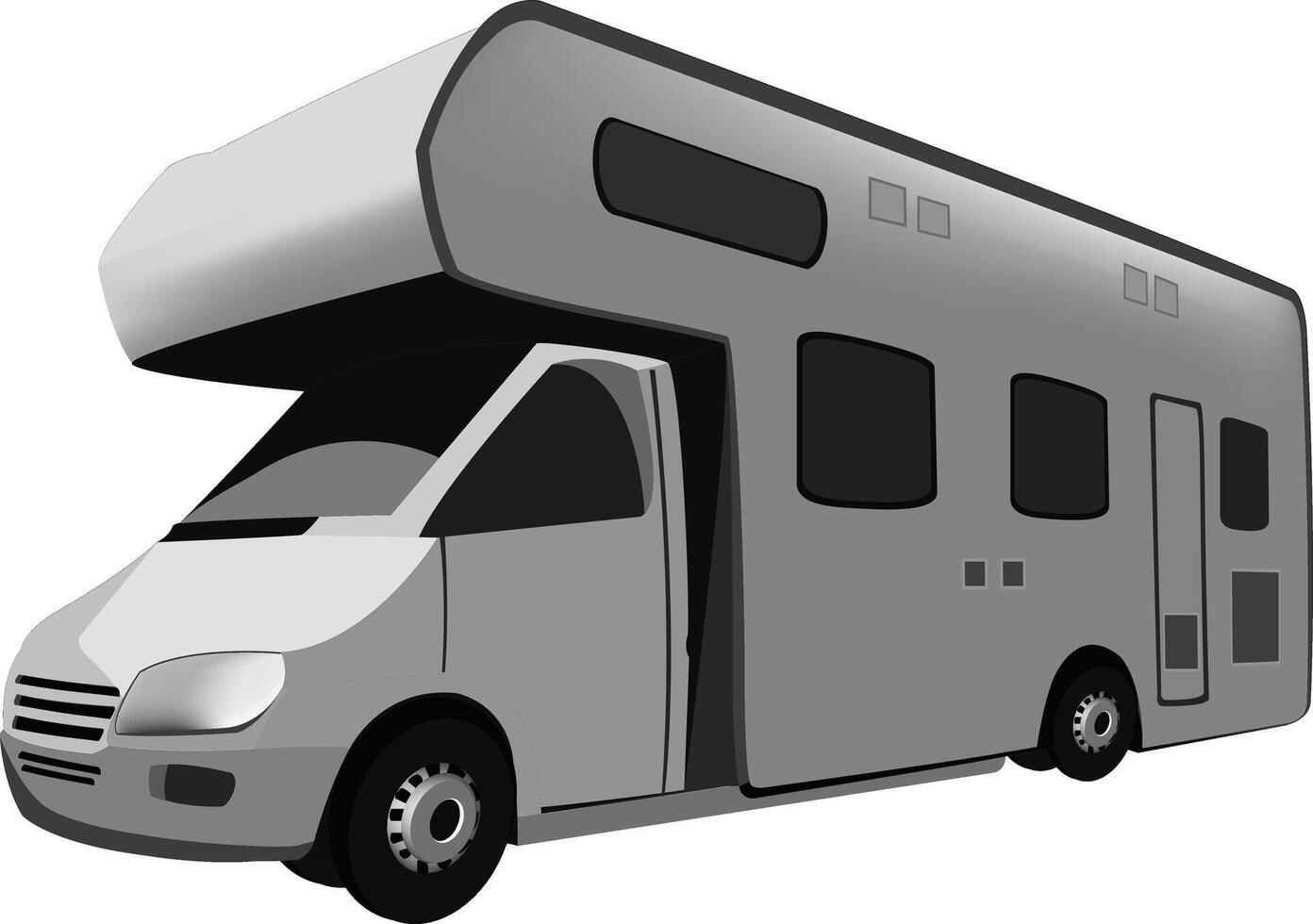 An rv is shown on a white background vector