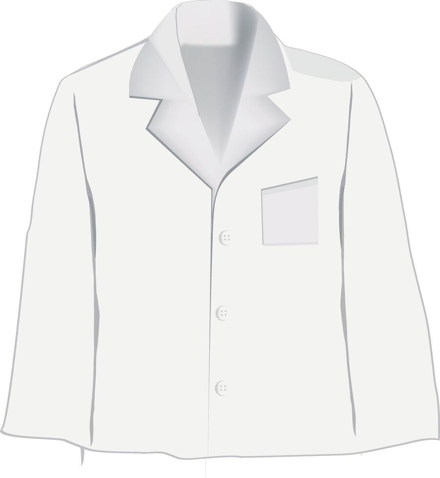 White lab coat with a pocket on the front vector