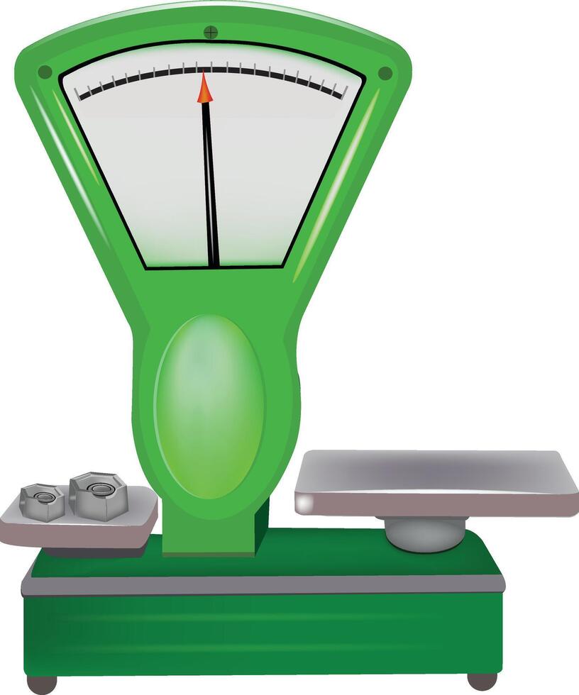 A scale with a green and white background vector