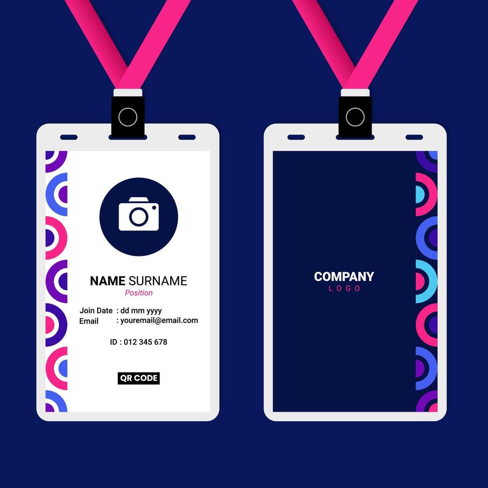 ID Card Design with Circular Shape Frame vector