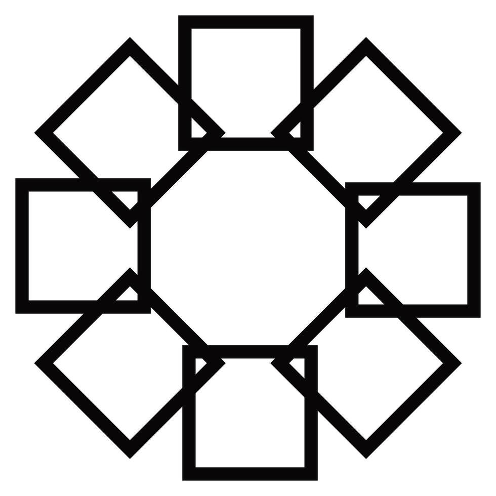 Islamic ornament pattern shape line art element. Decorative outlined Islamic geometric ornamental shape pattern illustration. vector