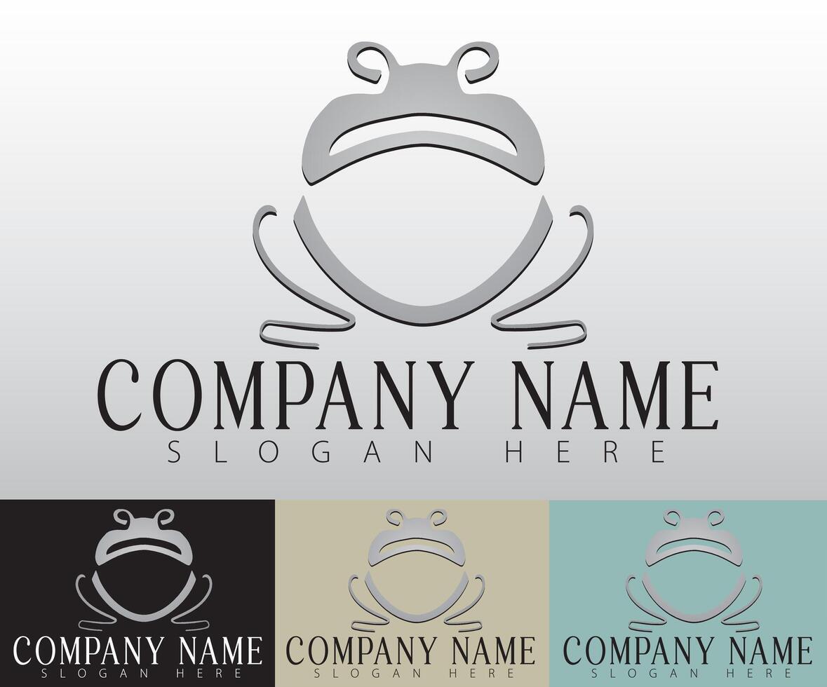 A simple frog emblem reflects flexibility, making it a great fit for modern brands. vector