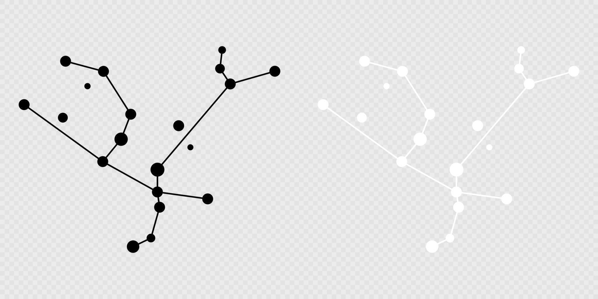 Andromeda constellation map set. illustration. vector