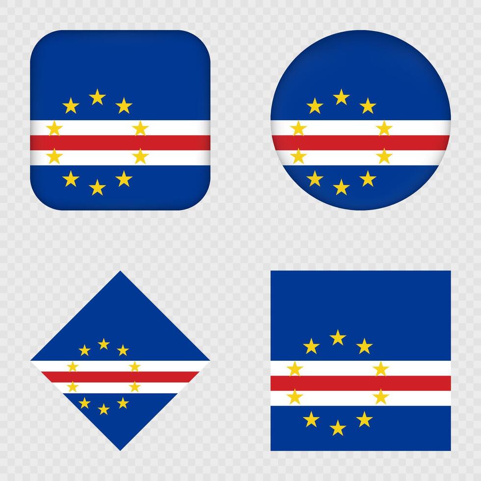Cape Verde Flag Icons Pack. vector