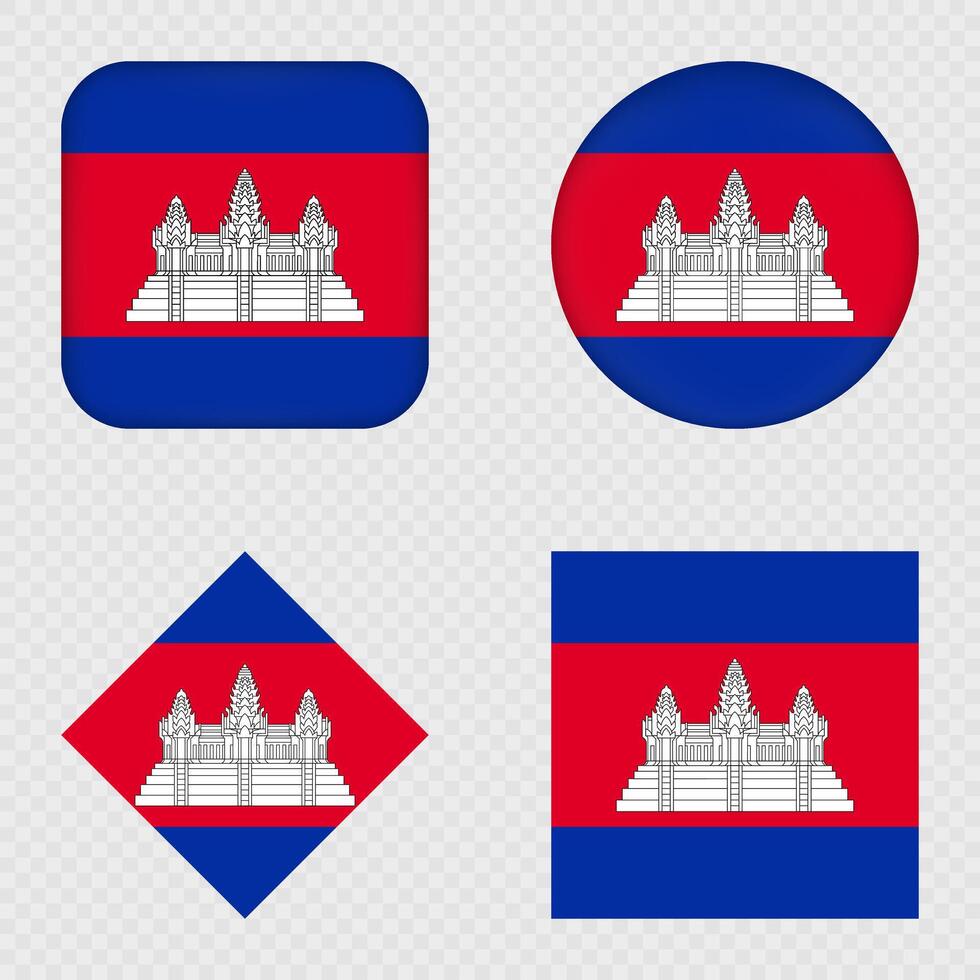Cambodia Flag Icons Pack. vector