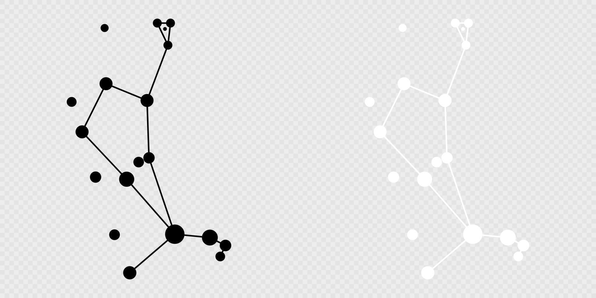 Bootes constellation map set. illustration. vector
