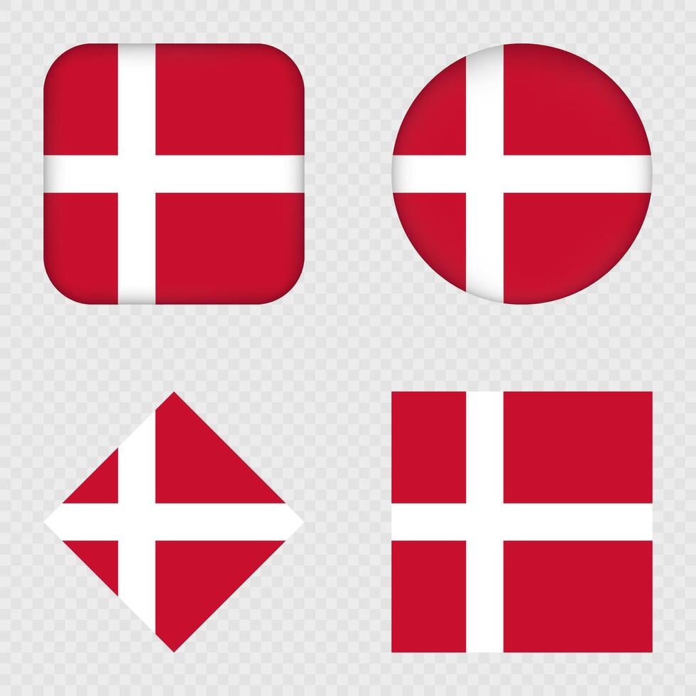 Denmark Flag Icons Pack. vector