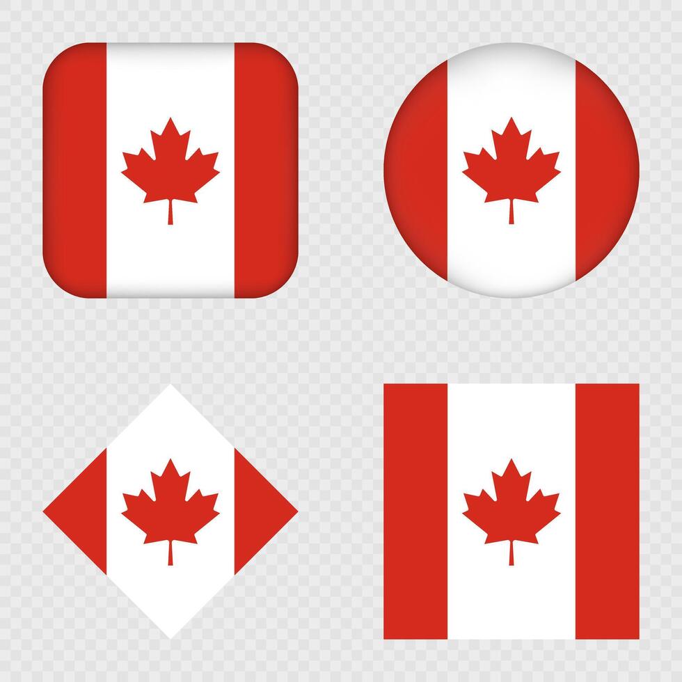 Canada Flag Icons Pack. vector