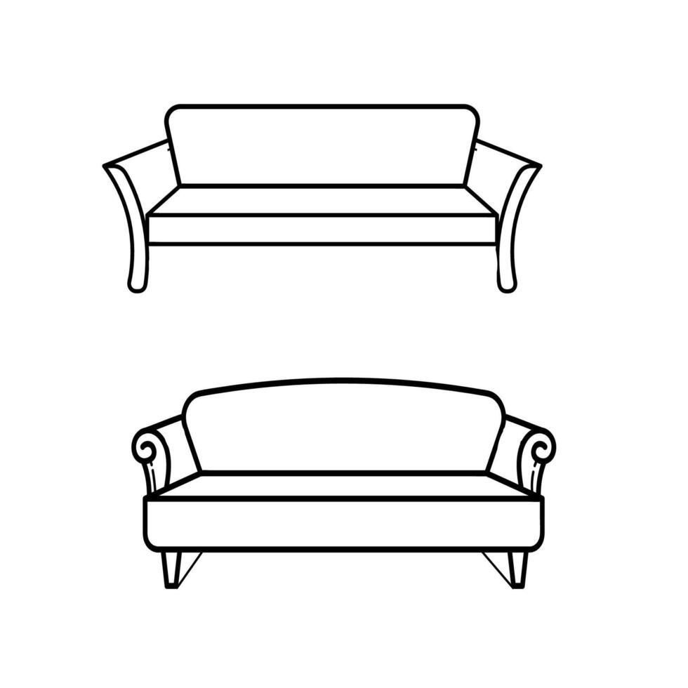 sofa art set vector