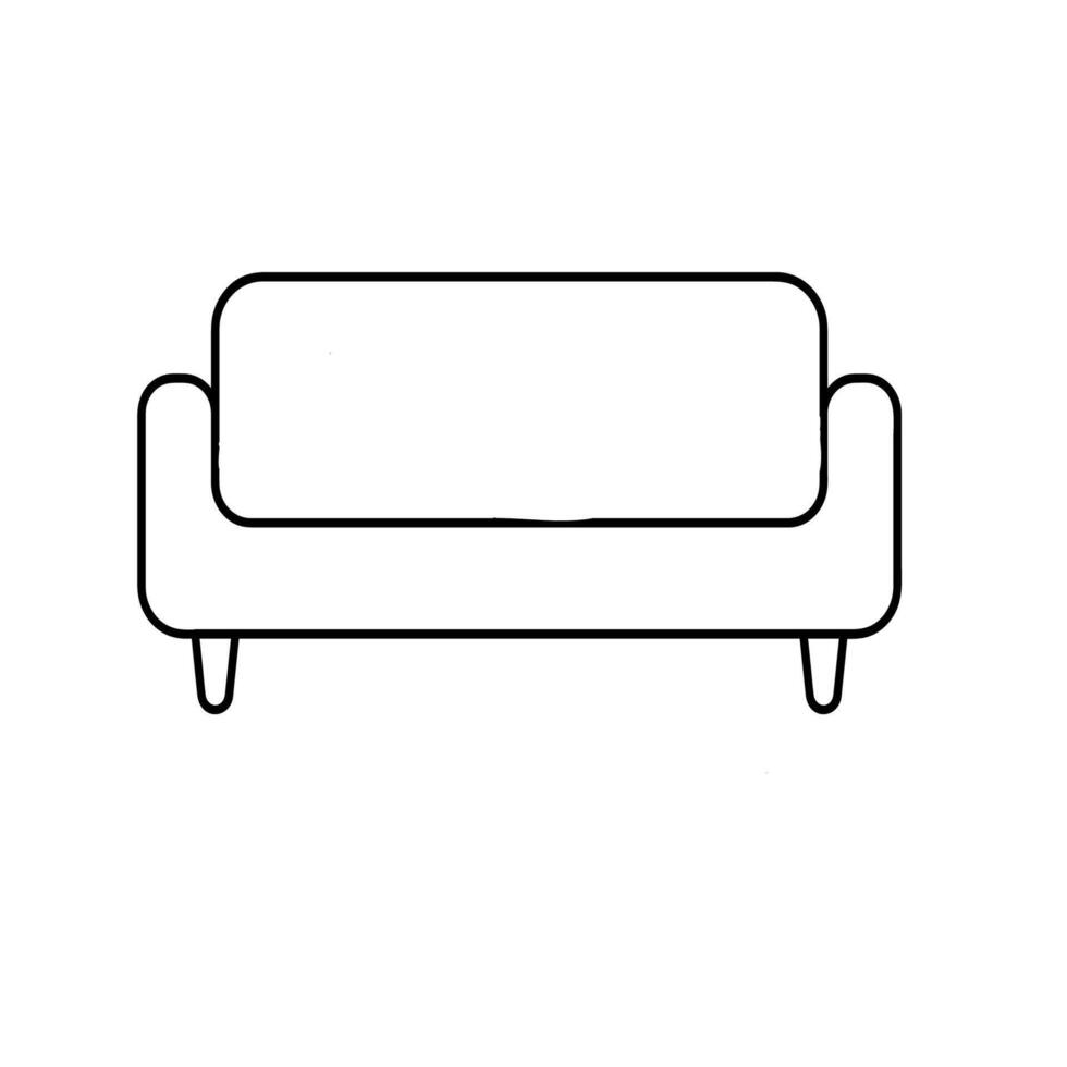 sofa art for coloring page vector