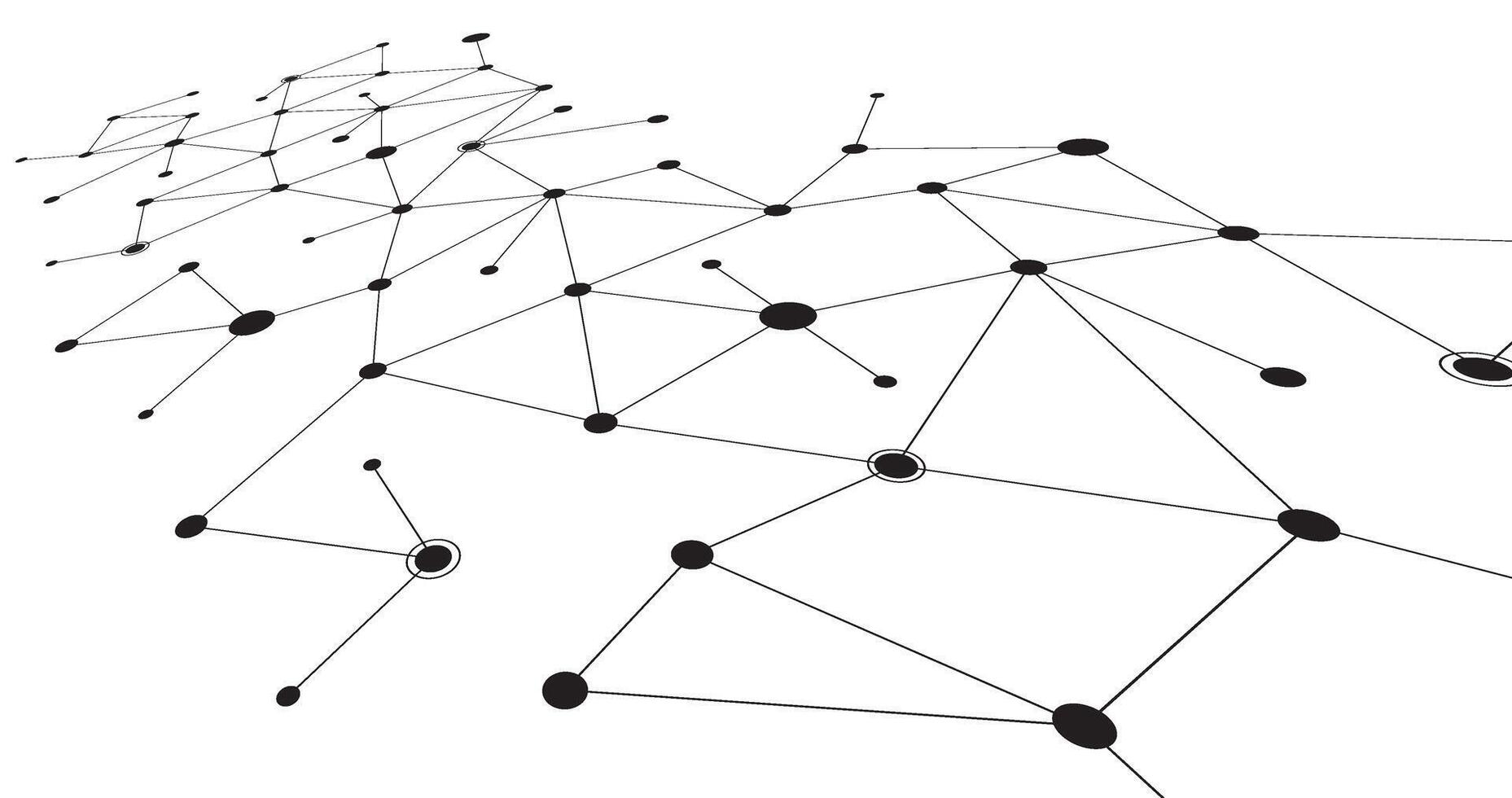3d data paths connecting together lines hexagon background vector