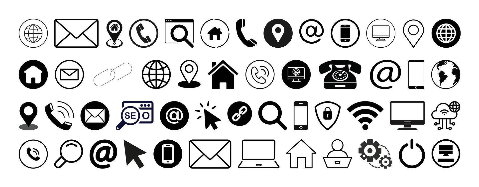 Mega web icon set. Website icons for computer,mobile and technology. vector