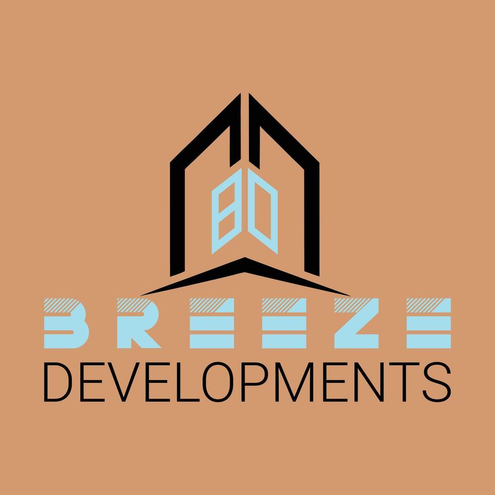 Breeze development simple-minimalist logo design vector