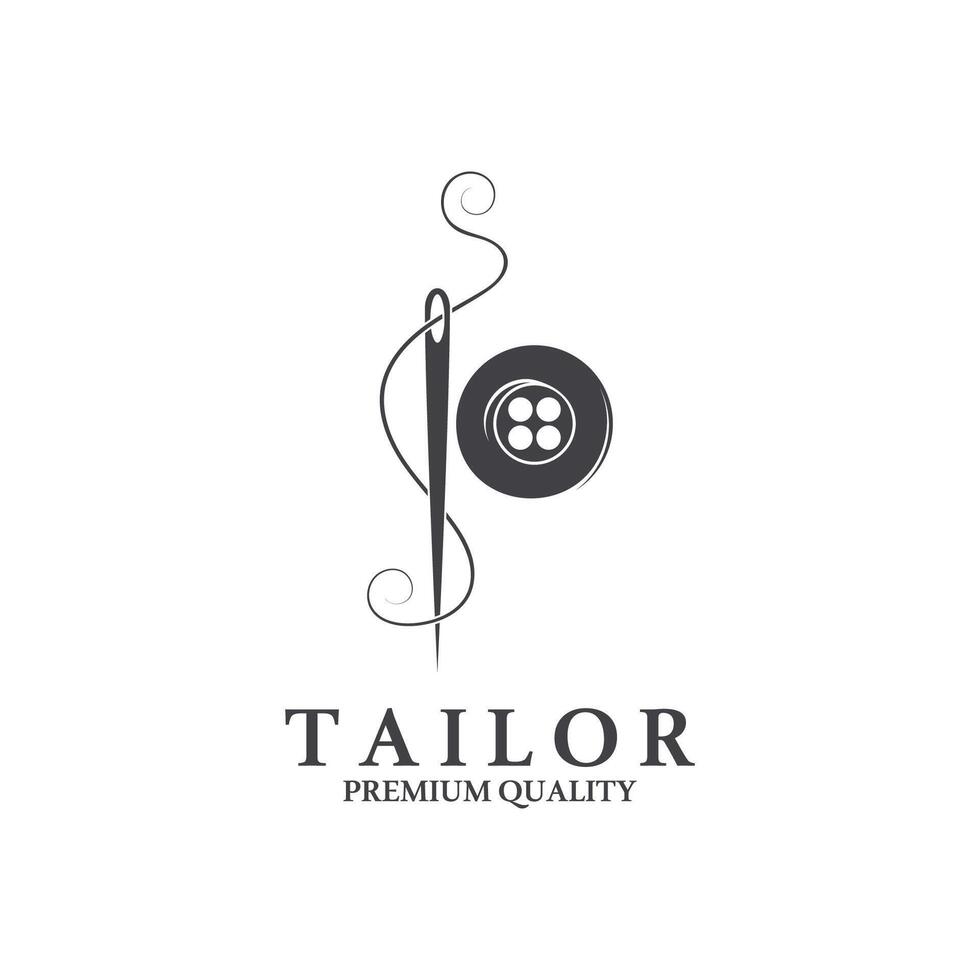 Vintage badge emblem tailor sewing machine logo on white background vector