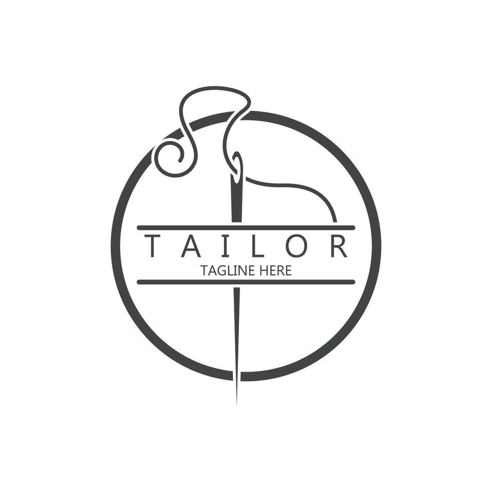 Tailor shop template simple and elegant tailor logo with buttons vector