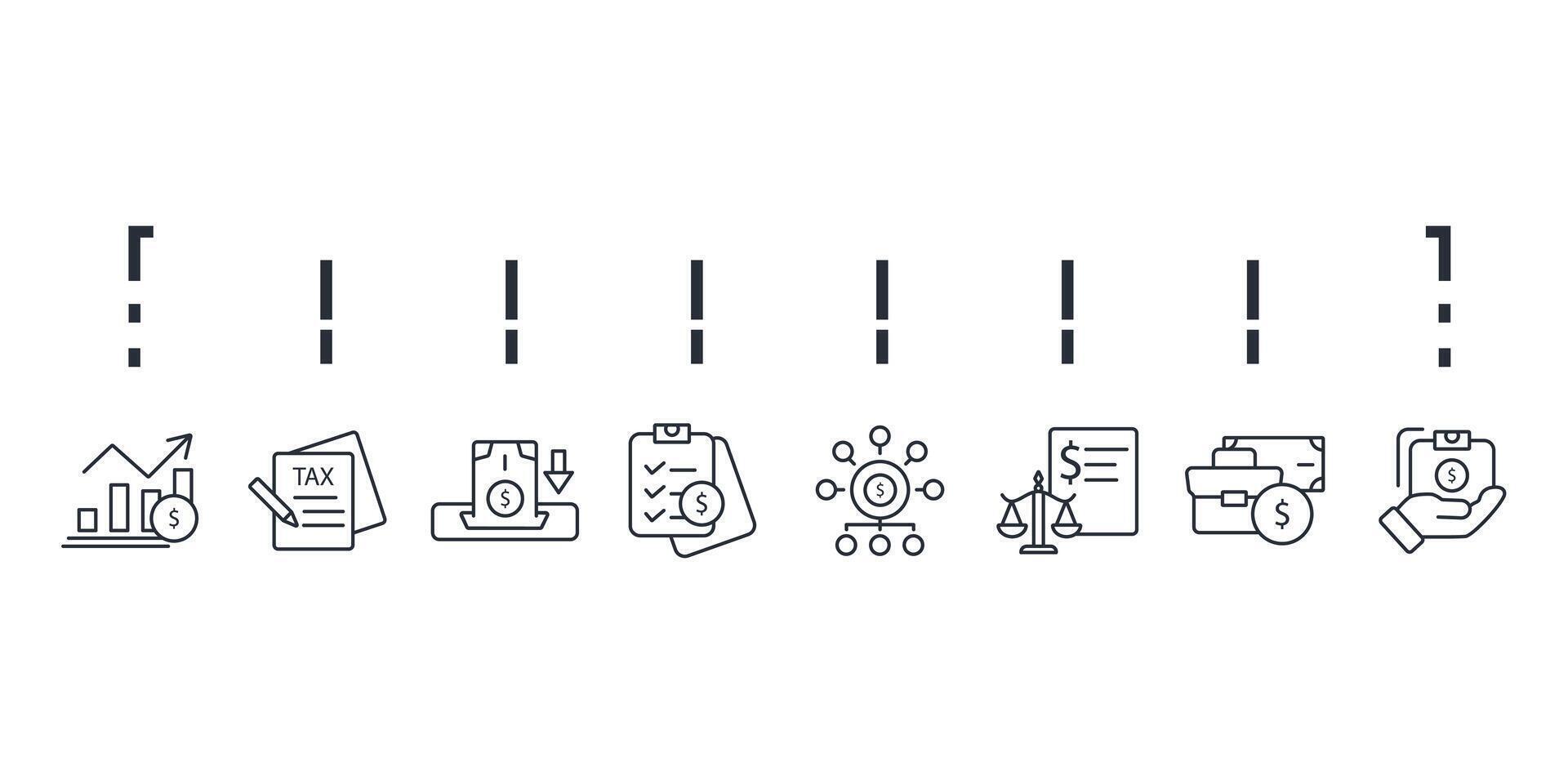 Accounting icon set..Editable stroke.linear style sign for use web design,logo. vector