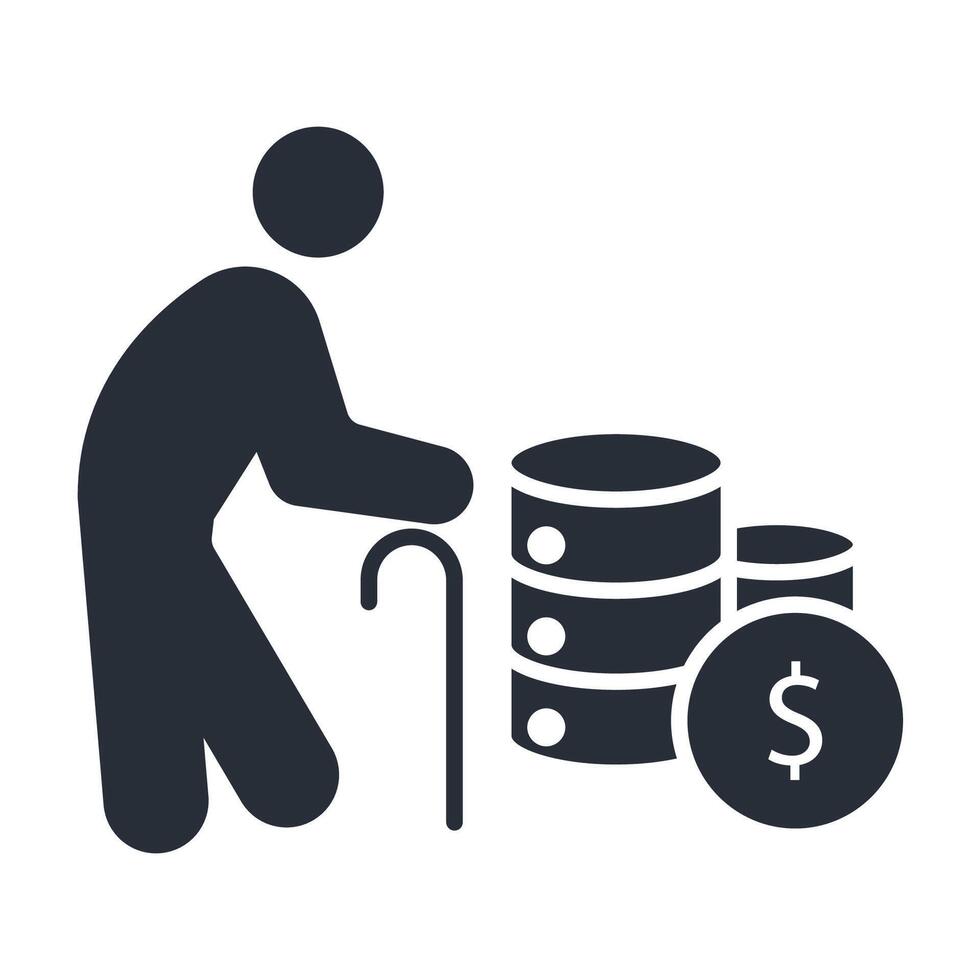 retirement Editable stroke.linear style vector